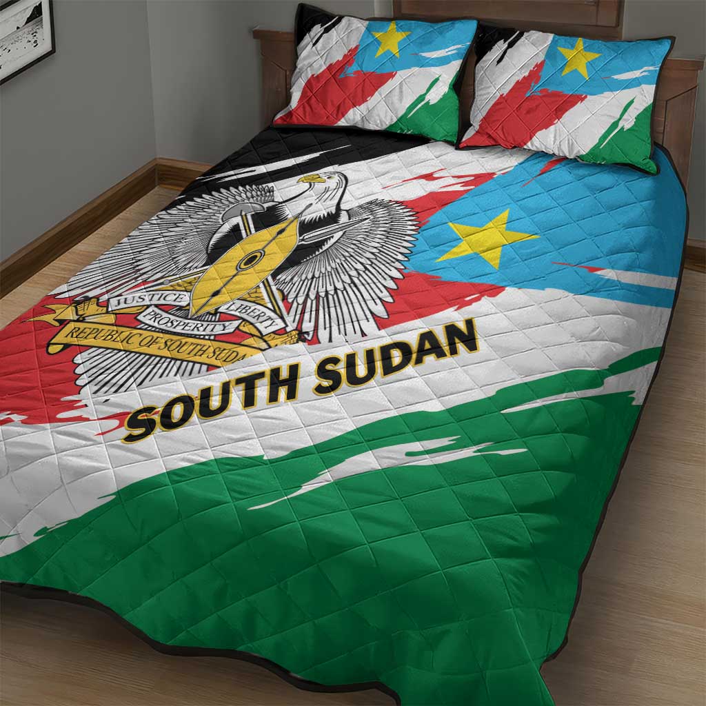 South Sudan Quilt Bed Set East Africa - Grunge Flag Unique LT01