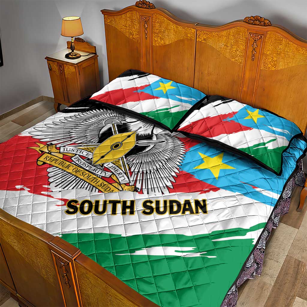 South Sudan Quilt Bed Set East Africa - Grunge Flag Unique LT01