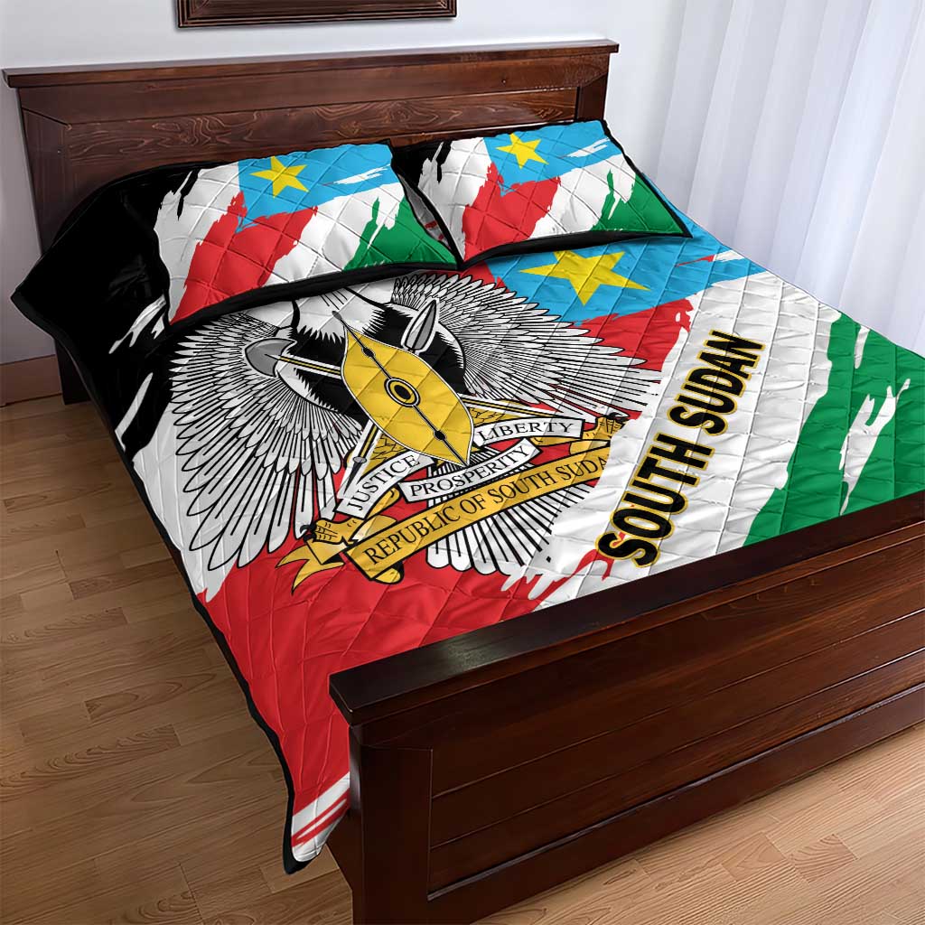 South Sudan Quilt Bed Set East Africa - Grunge Flag Unique LT01