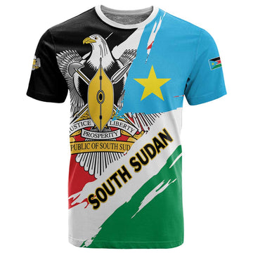 Personalized South Sudan T shirt East Africa - Grunge Flag Unique LT01