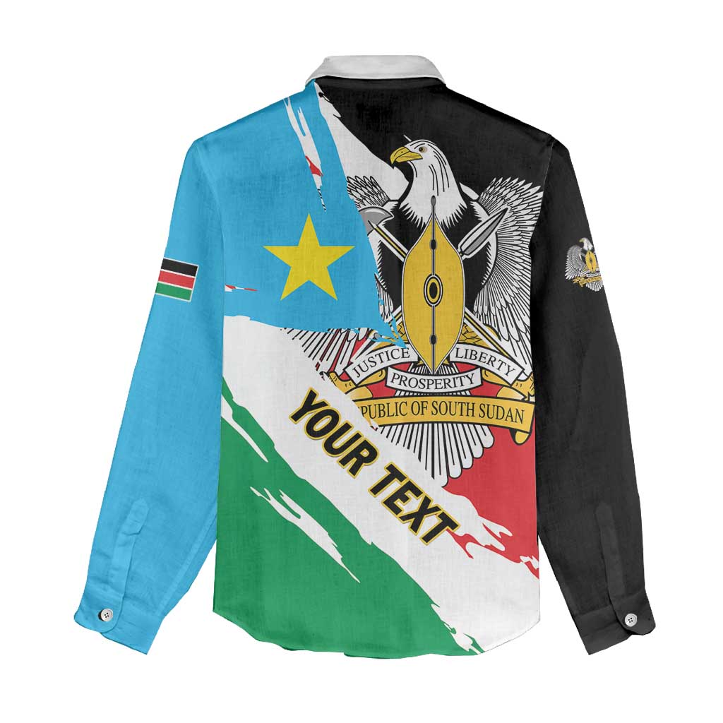 Personalized South Sudan Women Casual Shirt East Africa - Grunge Flag Unique LT01