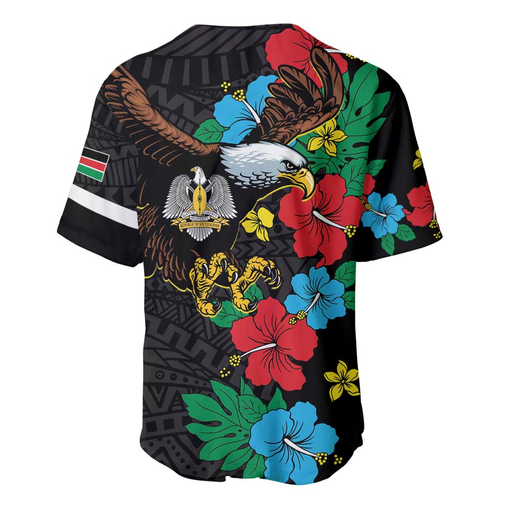 South Sudan Baseball Jersey African Pattern Hibiscus Floral LT01
