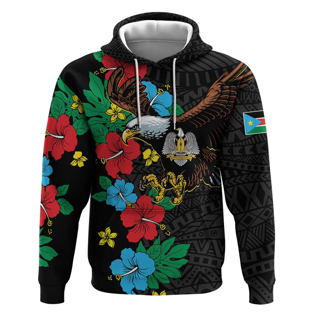 South Sudan Hoodie Hibiscus Floral African Pattern LT01