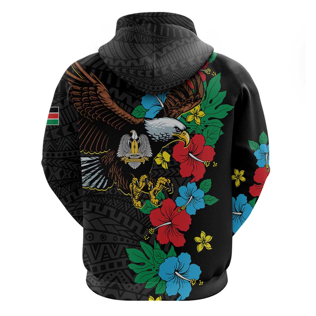 South Sudan Hoodie Hibiscus Floral African Pattern LT01