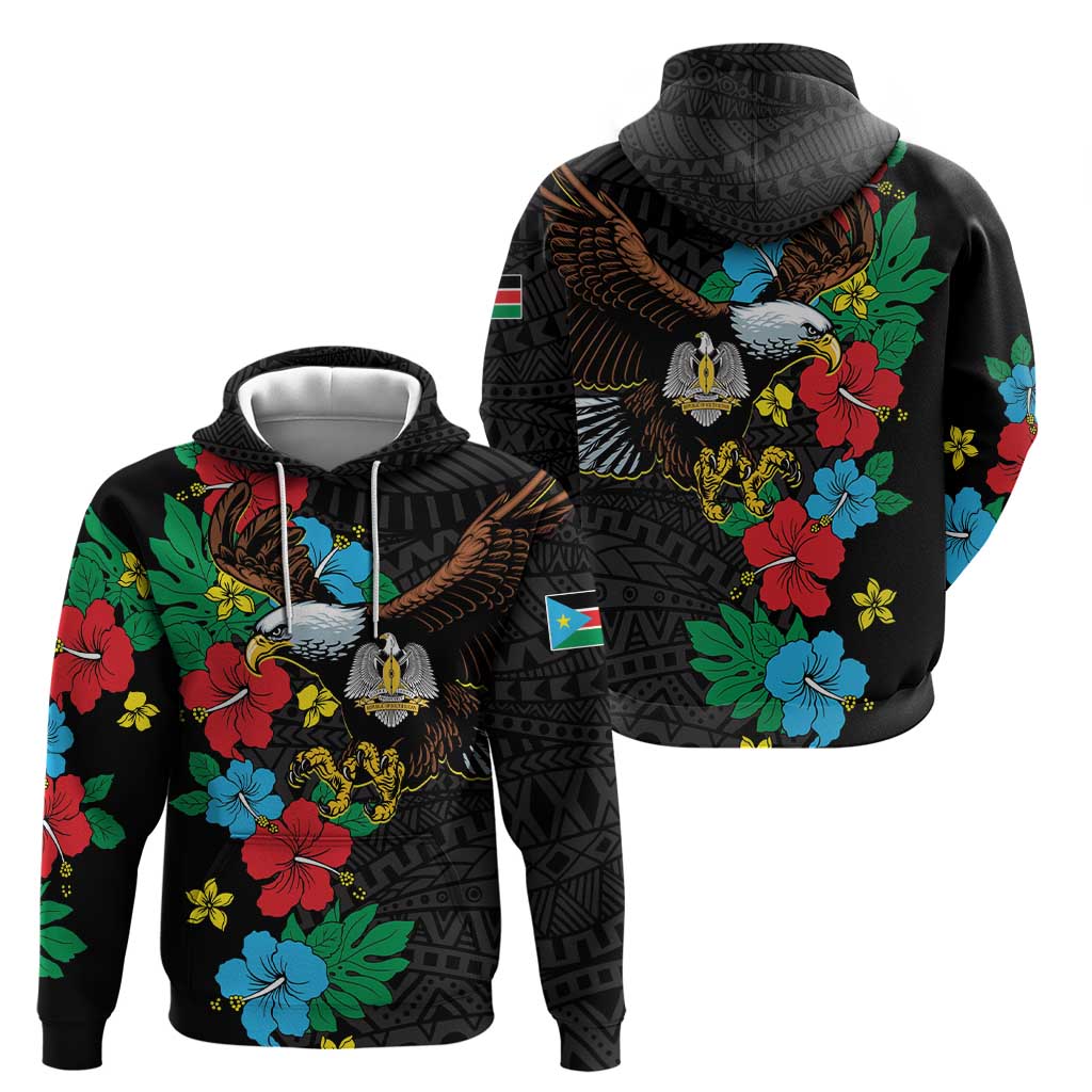 South Sudan Hoodie Hibiscus Floral African Pattern LT01