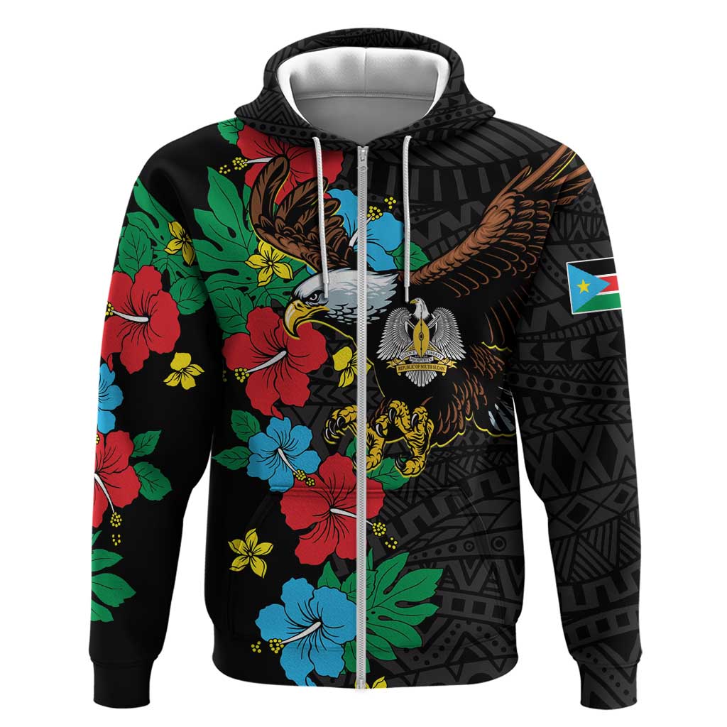 South Sudan Hoodie Hibiscus Floral African Pattern LT01