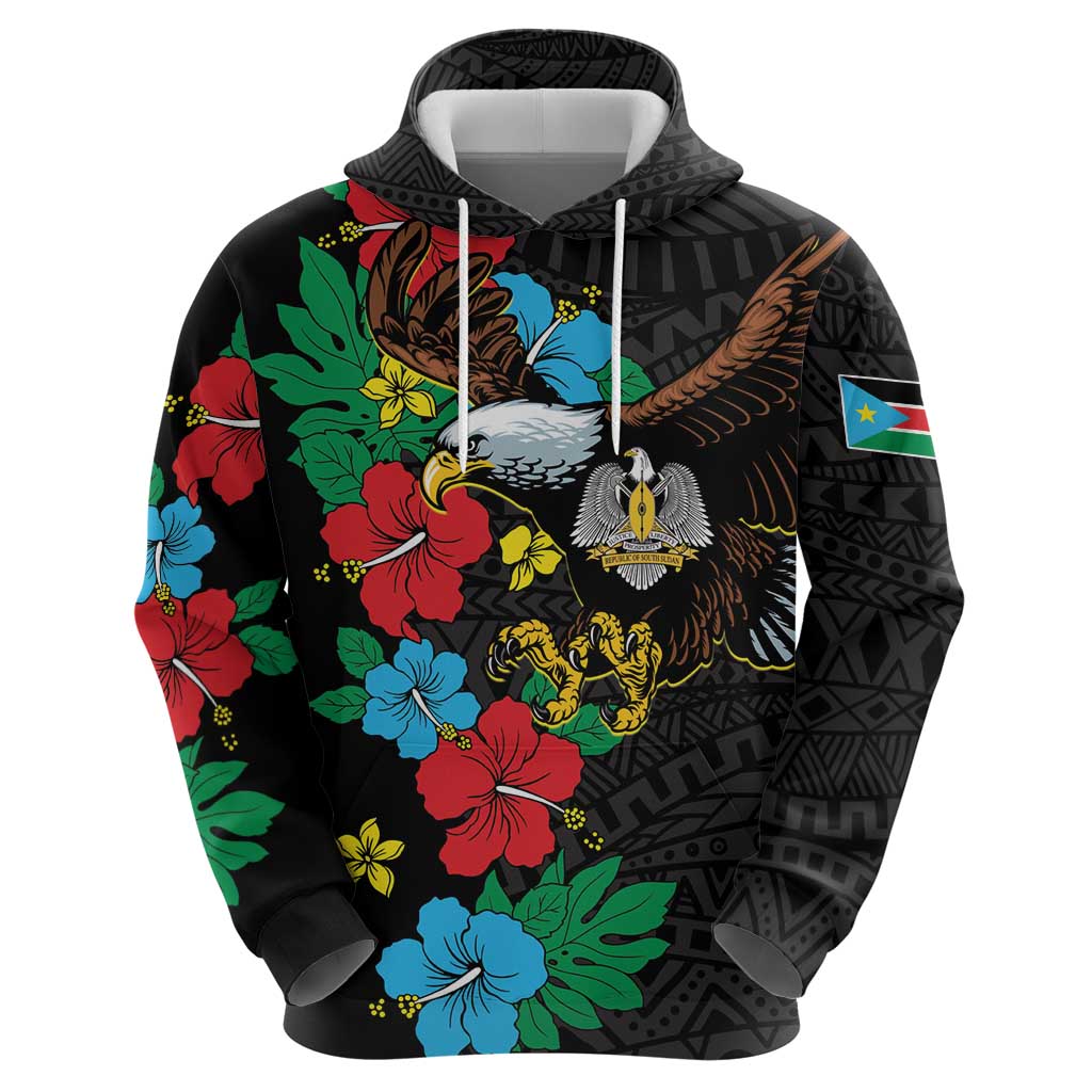 South Sudan Hoodie Hibiscus Floral African Pattern LT01