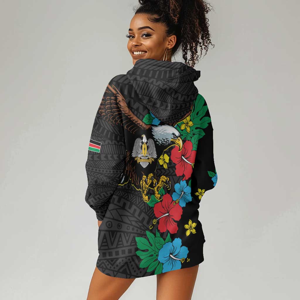 South Sudan Hoodie Dress African Pattern Hibiscus Floral LT01
