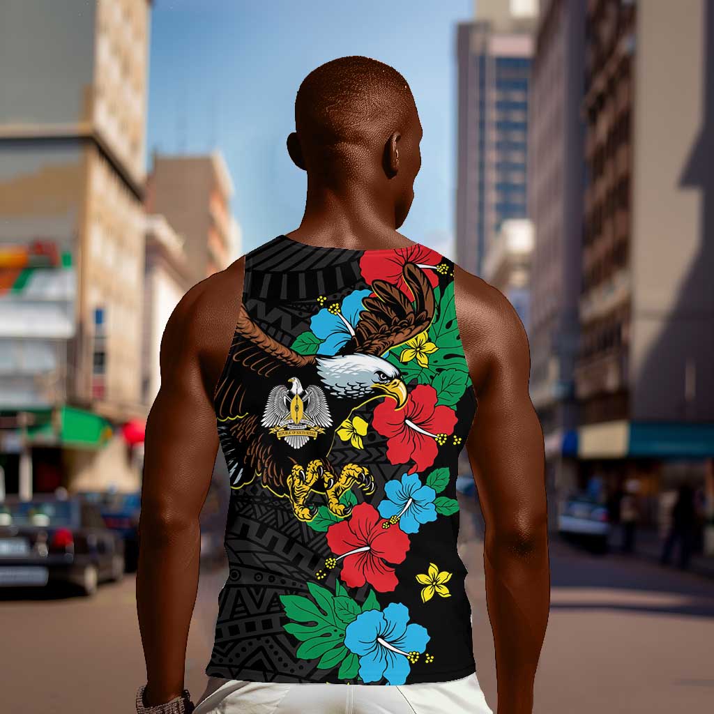 South Sudan Men Tank Top African Pattern Hibiscus Floral LT01