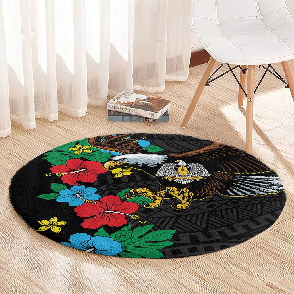 South Sudan Round Carpet African Pattern Hibiscus Floral LT01
