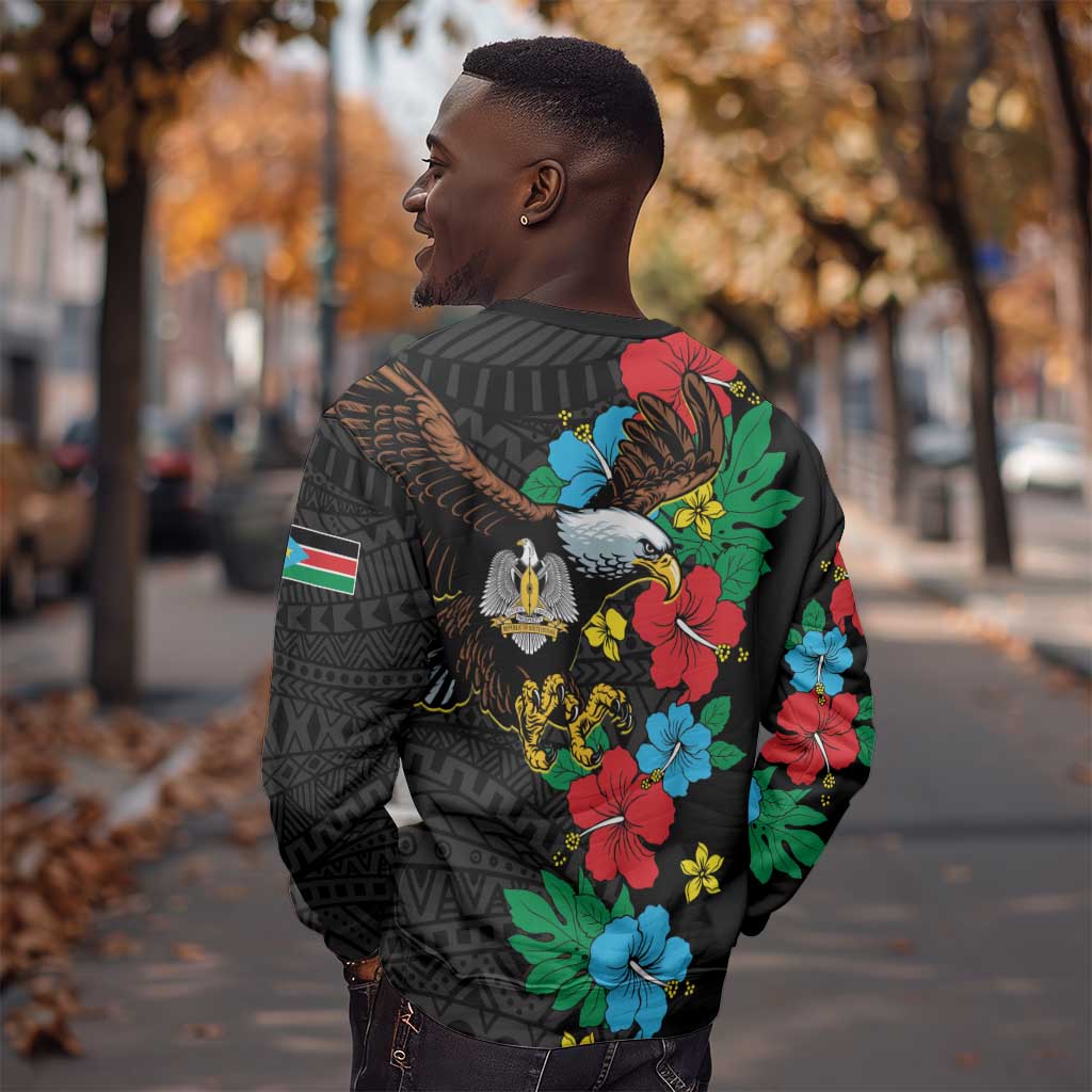 South Sudan Sweatshirt African Pattern Hibiscus Floral LT01