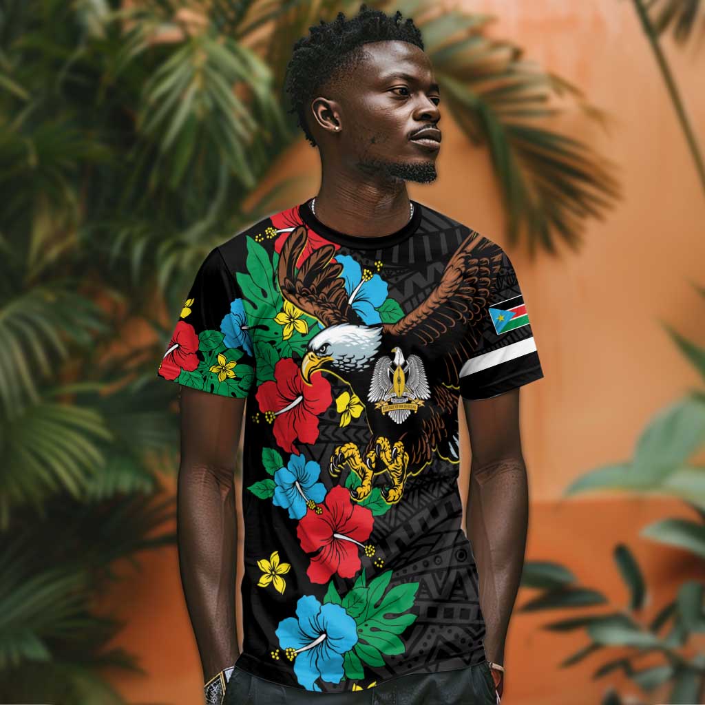 South Sudan T shirt African Pattern Hibiscus Floral LT01