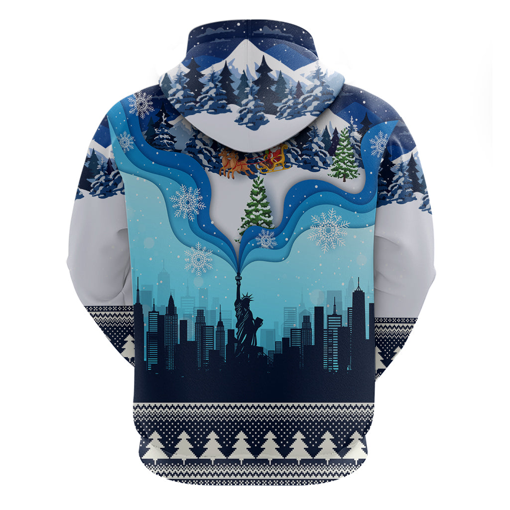 New York Christmas Hoodie Manhattan Statue Of Liberty LT01