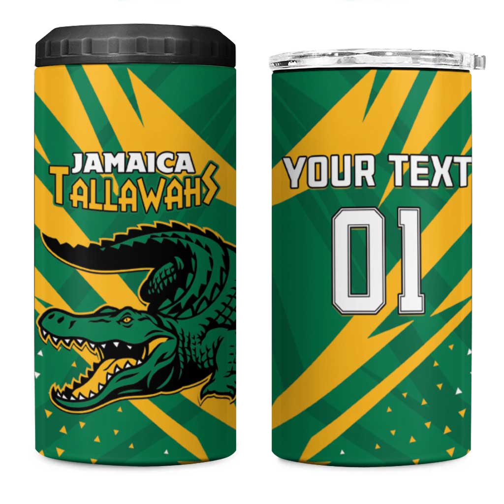 Custom Afro Jamaica Cricket Tallawahs 4 in 1 Can Cooler Tumbler Fi Wi Tallawahs Champions LT01
