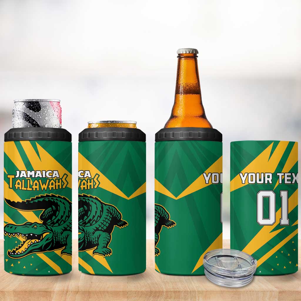 Custom Afro Jamaica Cricket Tallawahs 4 in 1 Can Cooler Tumbler Fi Wi Tallawahs Champions LT01