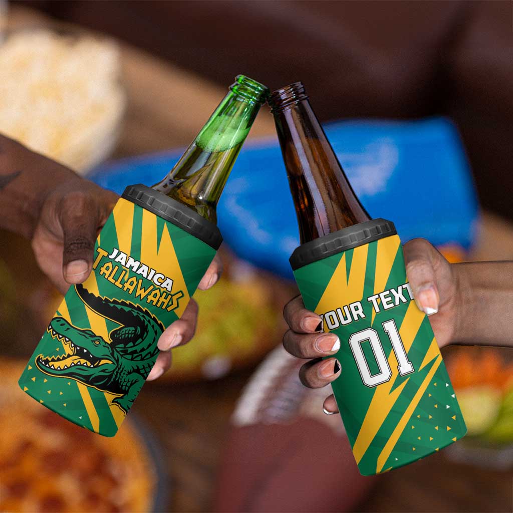 Custom Afro Jamaica Cricket Tallawahs 4 in 1 Can Cooler Tumbler Fi Wi Tallawahs Champions LT01