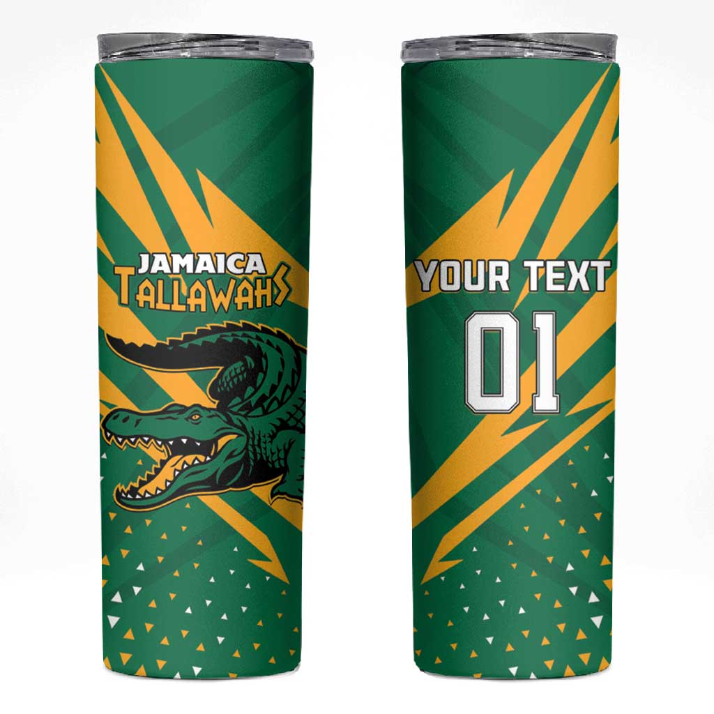 Custom Afro Jamaica Cricket Tallawahs Skinny Tumbler Fi Wi Tallawahs Champions LT01