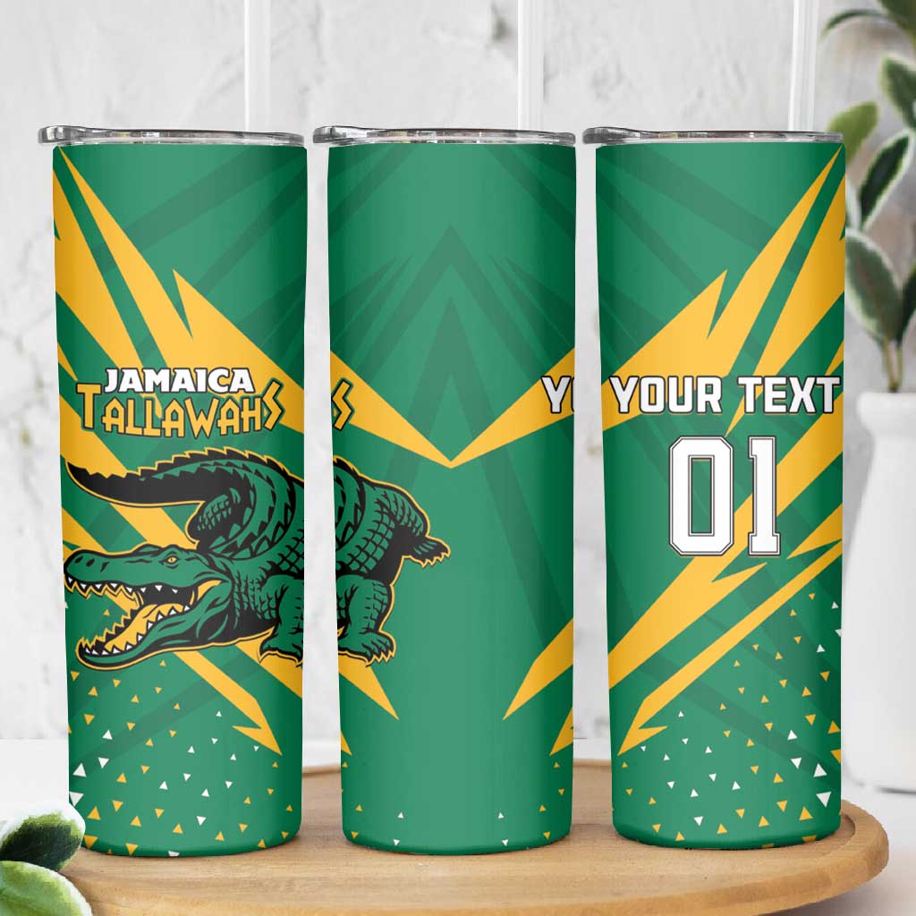 Custom Afro Jamaica Cricket Tallawahs Skinny Tumbler Fi Wi Tallawahs Champions LT01
