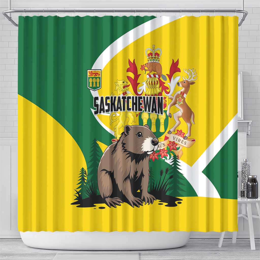 Canada Saskatchewan Province Shower Curtain Multis e Gentibus Vires LT01