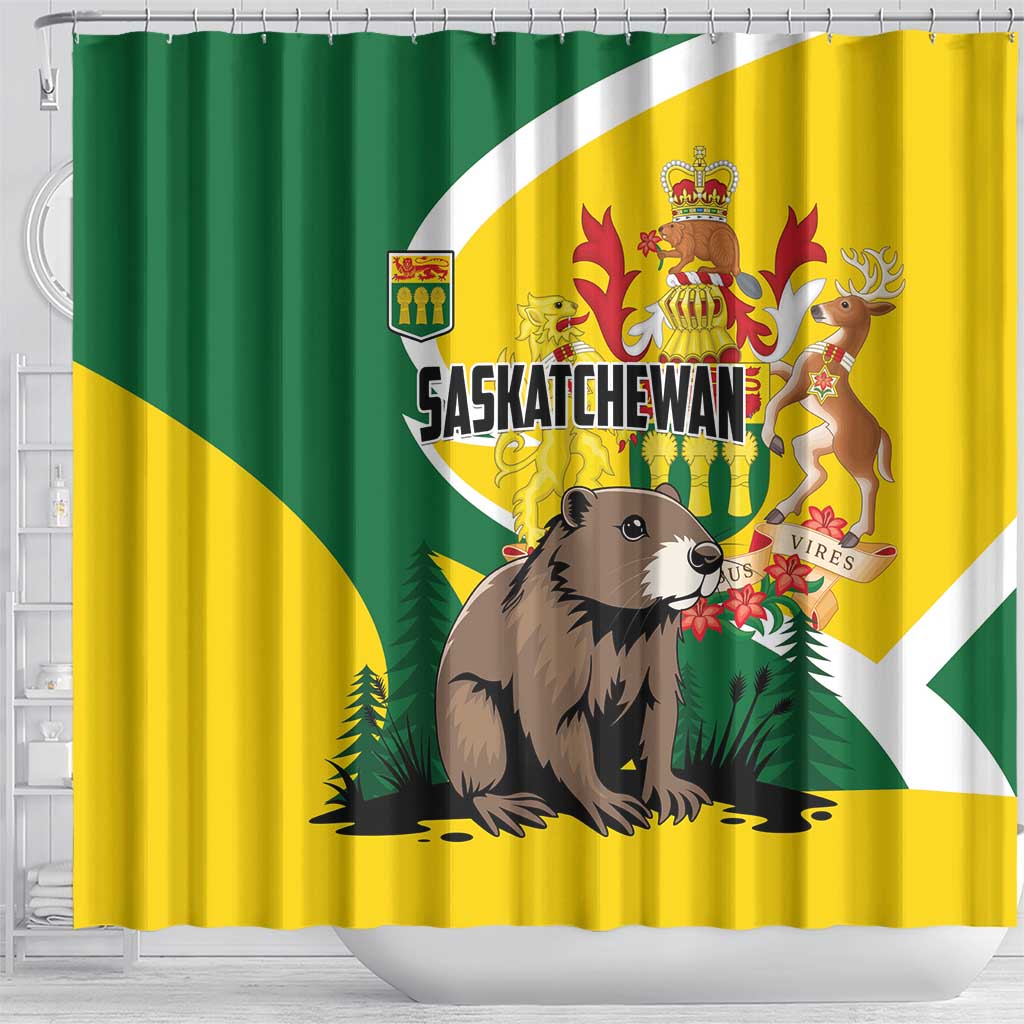 Canada Saskatchewan Province Shower Curtain Multis e Gentibus Vires LT01