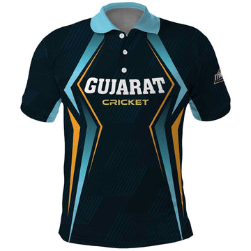 Custom Gujarat 2025 Cricket Titans Polo Shirt Aava De Race With The Titans LT01