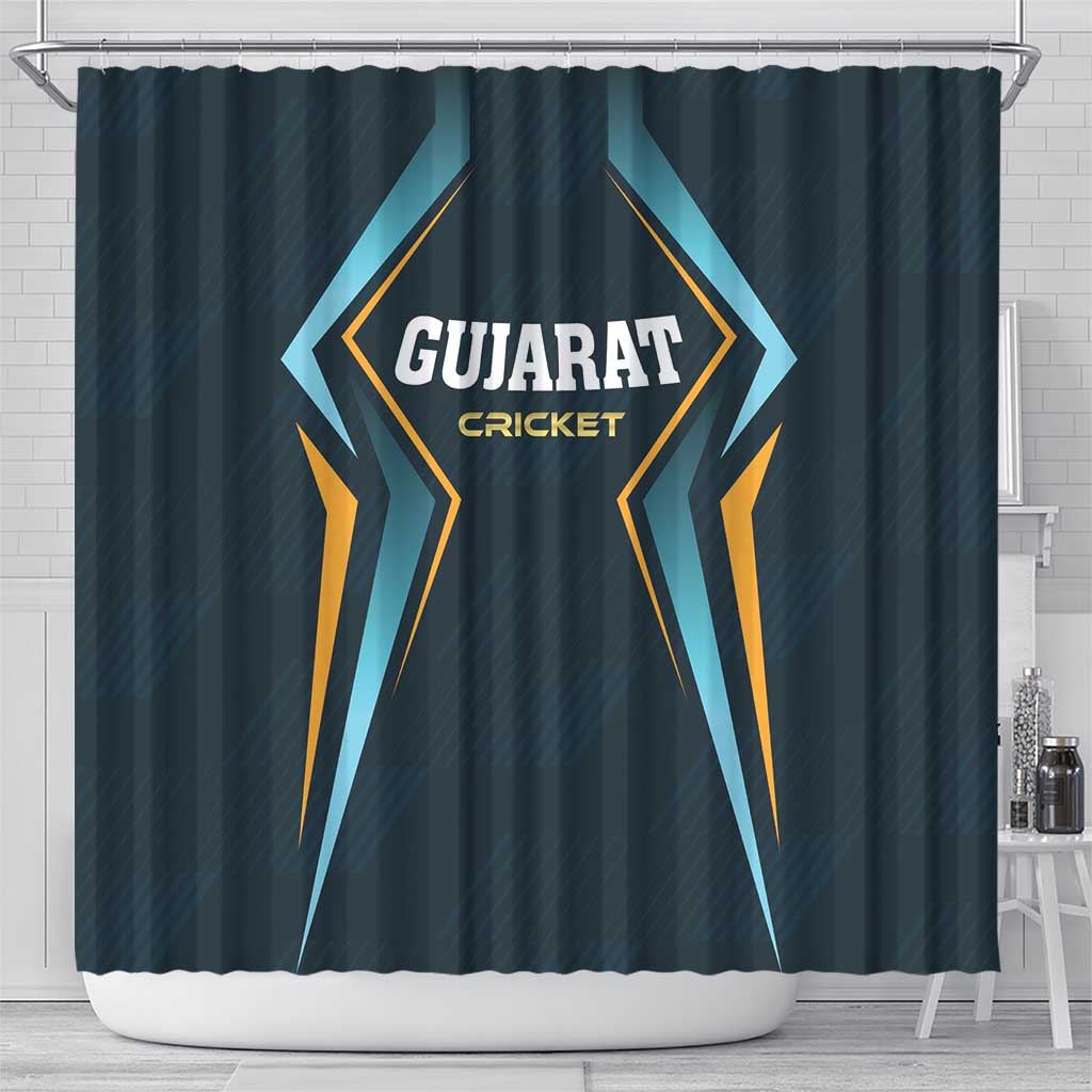 Gujarat 2025 Cricket Titans Shower Curtain Aava De Race With The Titans LT01