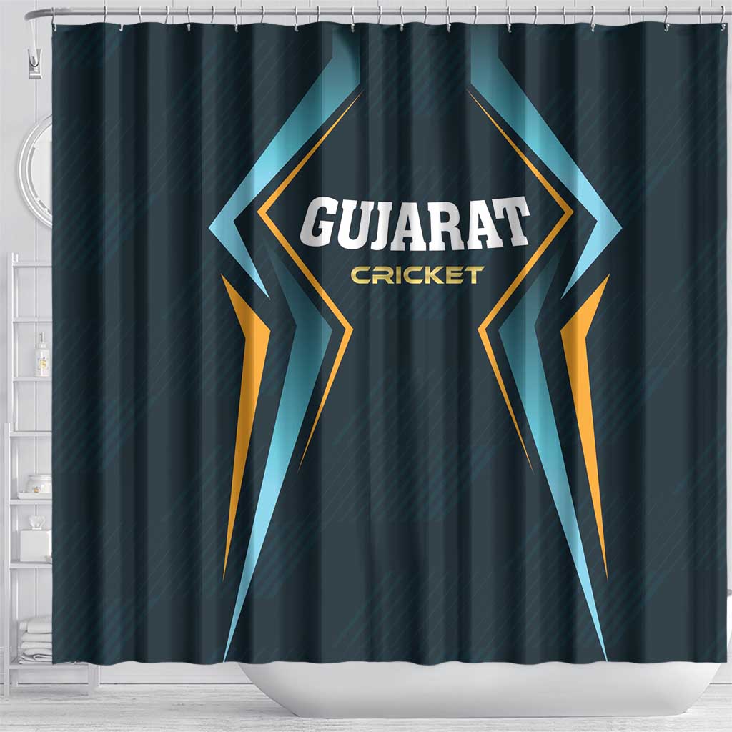 Gujarat 2025 Cricket Titans Shower Curtain Aava De Race With The Titans LT01