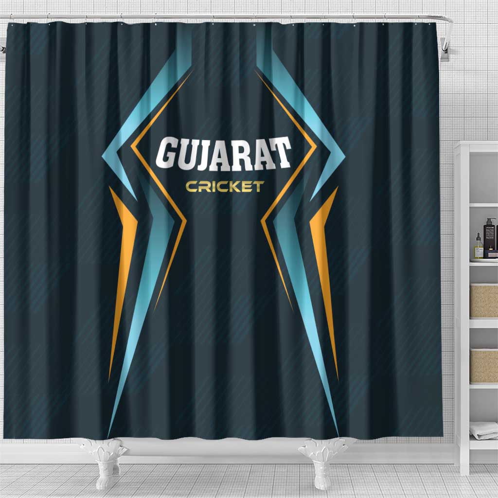 Gujarat 2025 Cricket Titans Shower Curtain Aava De Race With The Titans LT01