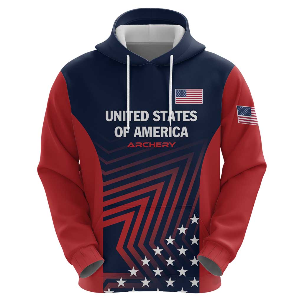 Personalized USA 2025 Archery Hoodie Aim Shoot Win LT01