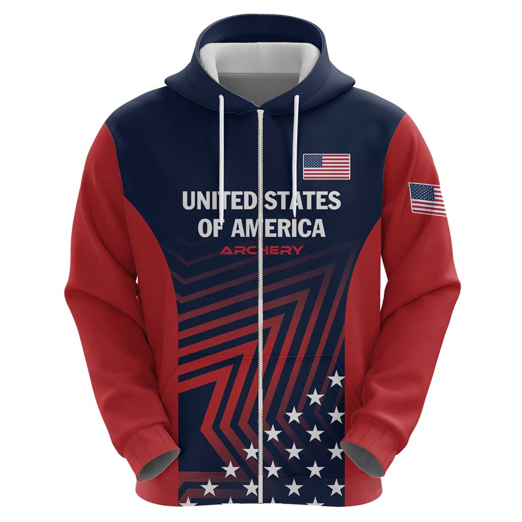 Personalized USA 2025 Archery Hoodie Aim Shoot Win LT01