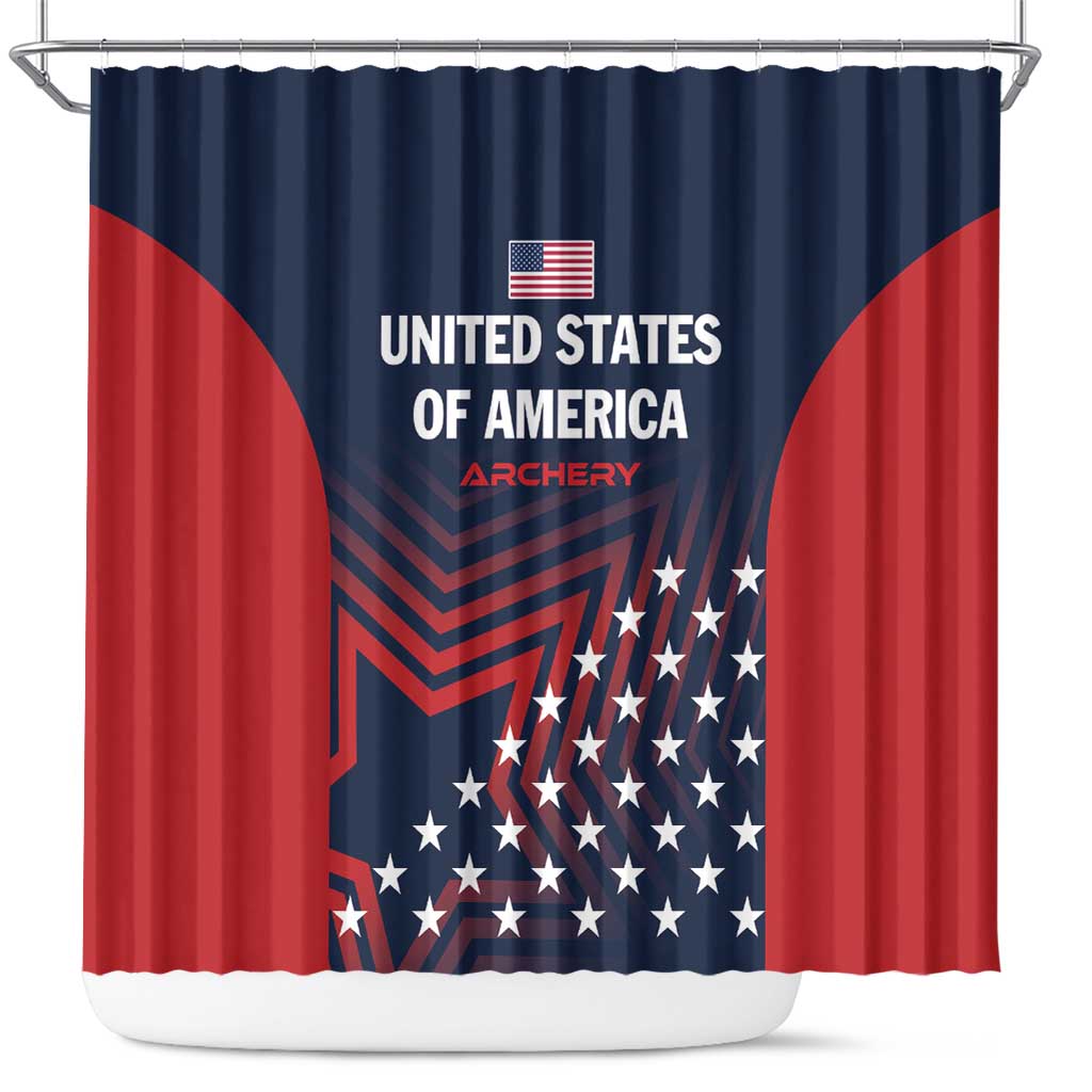 Personalized USA 2025 Archery Shower Curtain Aim Shoot Win LT01