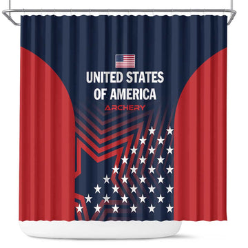 Personalized USA 2025 Archery Shower Curtain Aim Shoot Win LT01