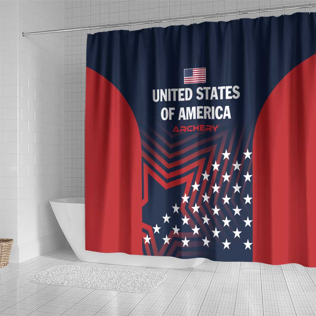 Personalized USA 2025 Archery Shower Curtain Aim Shoot Win LT01
