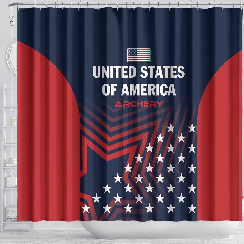 Personalized USA 2025 Archery Shower Curtain Aim Shoot Win LT01
