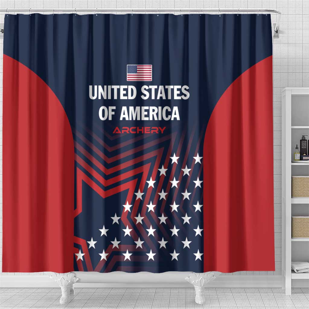 Personalized USA 2025 Archery Shower Curtain Aim Shoot Win LT01