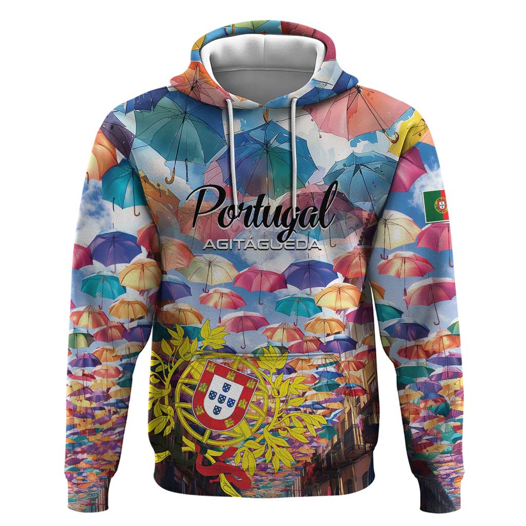 Personalized AgitAgueda Portugal Hoodie Colorful Umbrella Sky LT01