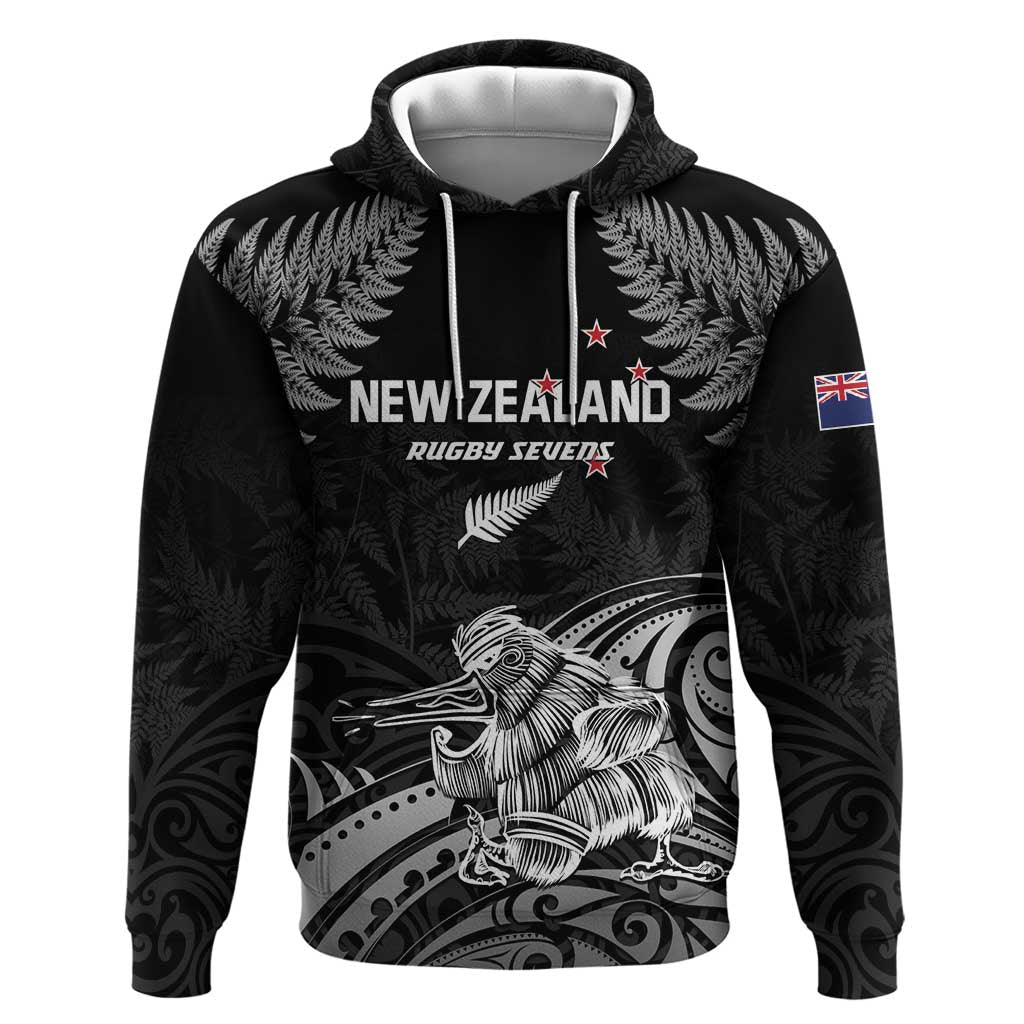 Custom New Zealand 2024 Rugby Hoodie Silver Fern Aotearoa Kiwi LT01