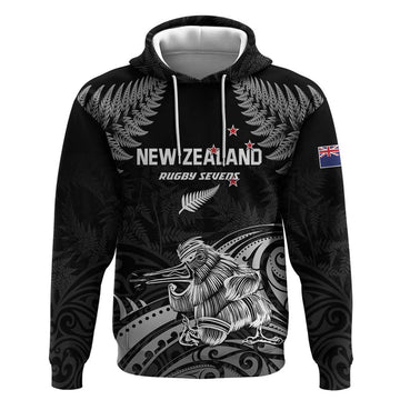 Custom New Zealand 2024 Rugby Hoodie Silver Fern Aotearoa Kiwi LT01