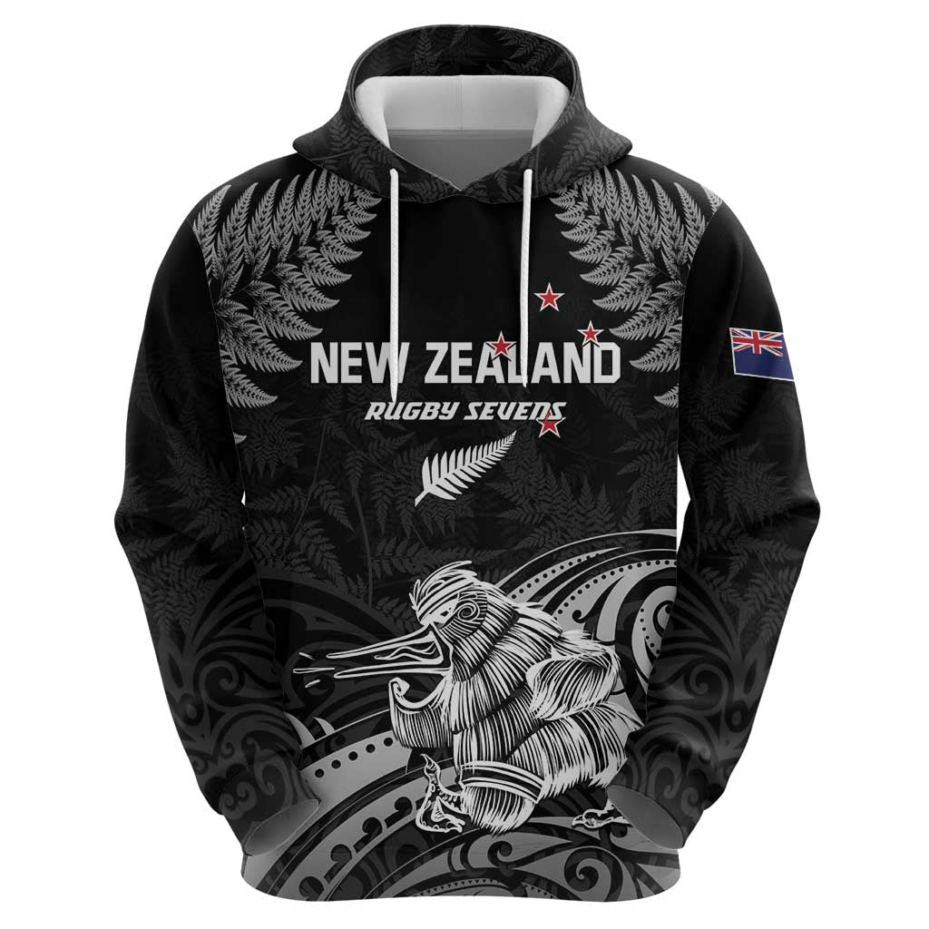 Custom New Zealand 2024 Rugby Hoodie Silver Fern Aotearoa Kiwi LT01