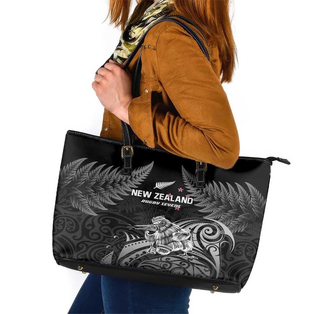 New Zealand 2024 Rugby Leather Tote Bag Silver Fern Aotearoa Kiwi LT01