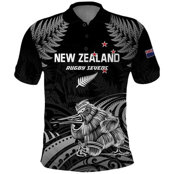 Custom New Zealand 2024 Rugby Polo Shirt Silver Fern Aotearoa Kiwi LT01