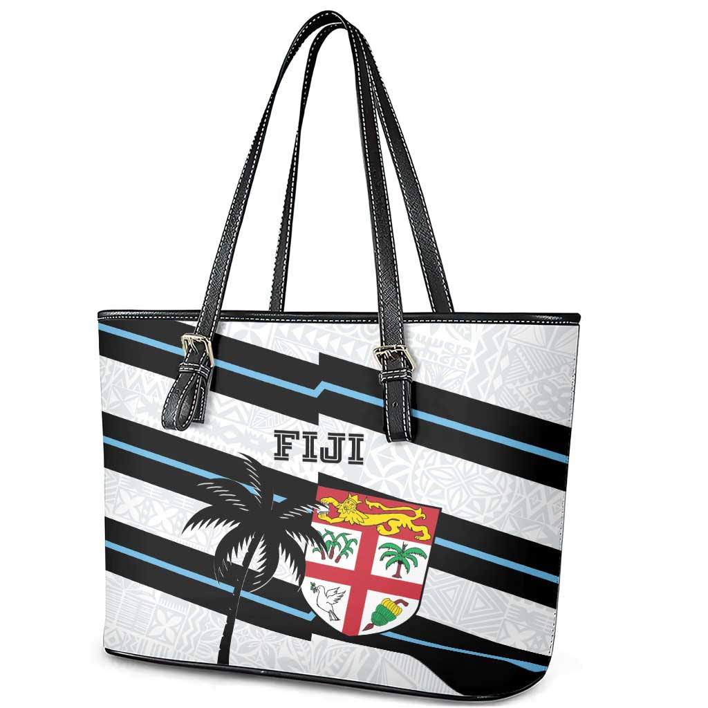 Fiji 2024 Rugby Leather Tote Bag Fijian Tapa Pattern LT01