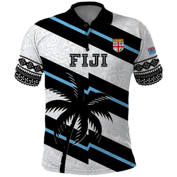 Custom Fiji 2024 Rugby Polo Shirt Fijian Tapa Pattern LT01