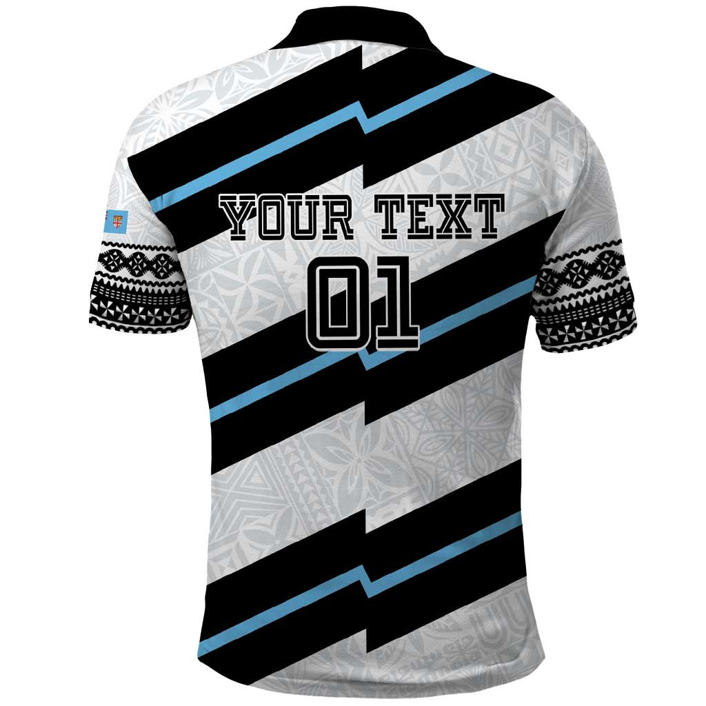 Custom Fiji 2024 Rugby Polo Shirt Fijian Tapa Pattern LT01