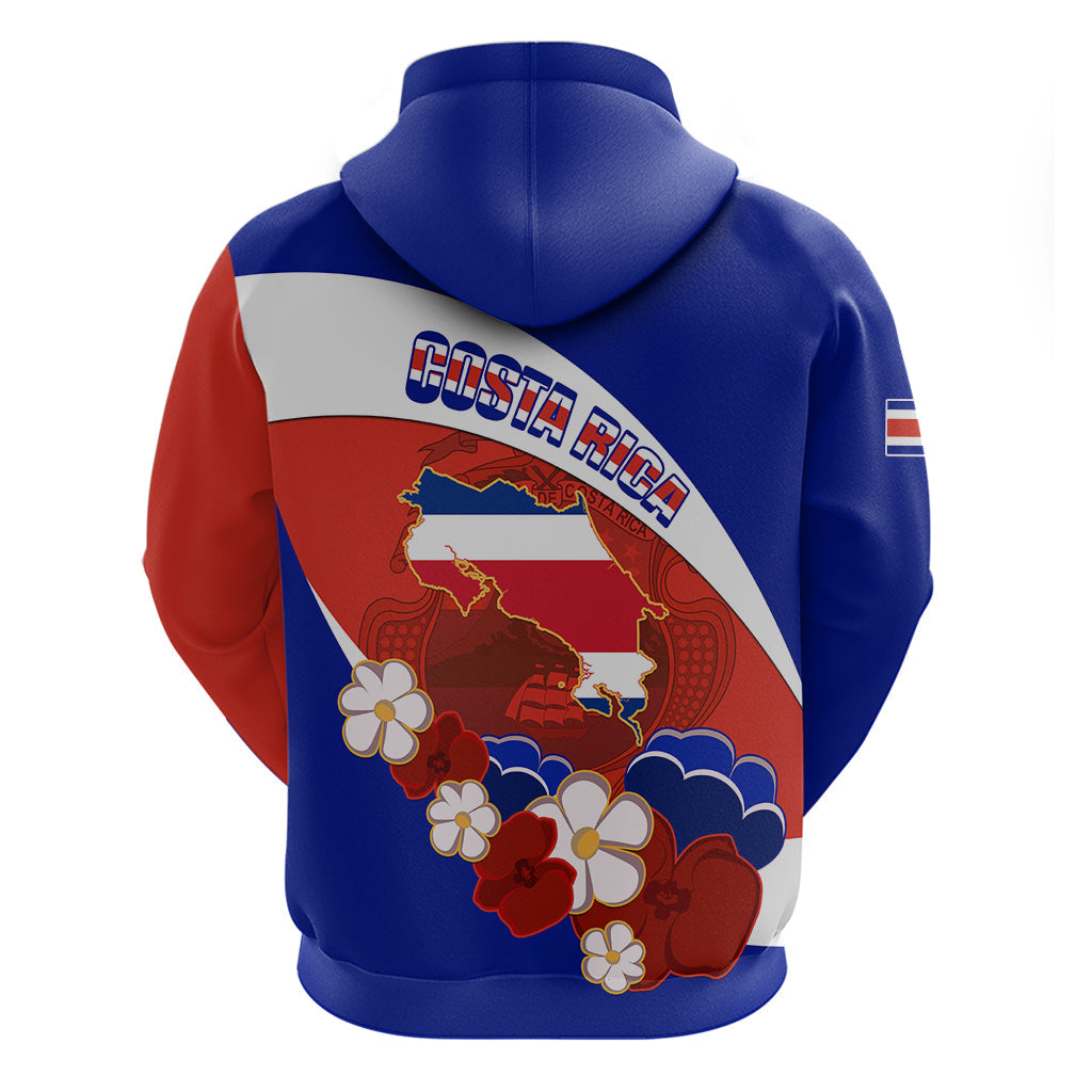 Costa Rica Hoodie Costa Rica Coat Of Arms With Flowers LT01