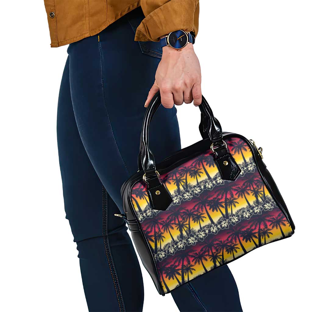 Hawaii Hibiscus Palm Tree Sunset Shoulder Handbag Tropical Style LT01