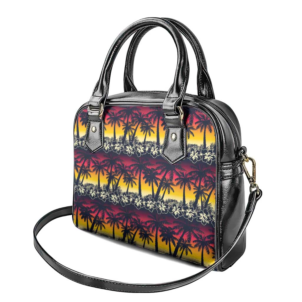 Hawaii Hibiscus Palm Tree Sunset Shoulder Handbag Tropical Style LT01
