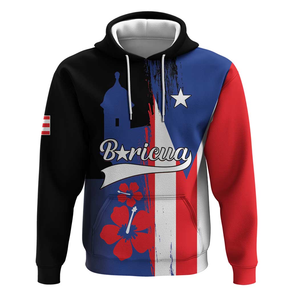 Personalized Boricua Hoodie Puerto Rico El Morro Flag Style LT01