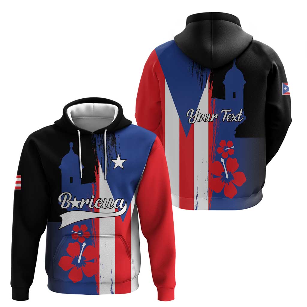 Personalized Boricua Hoodie Puerto Rico El Morro Flag Style LT01
