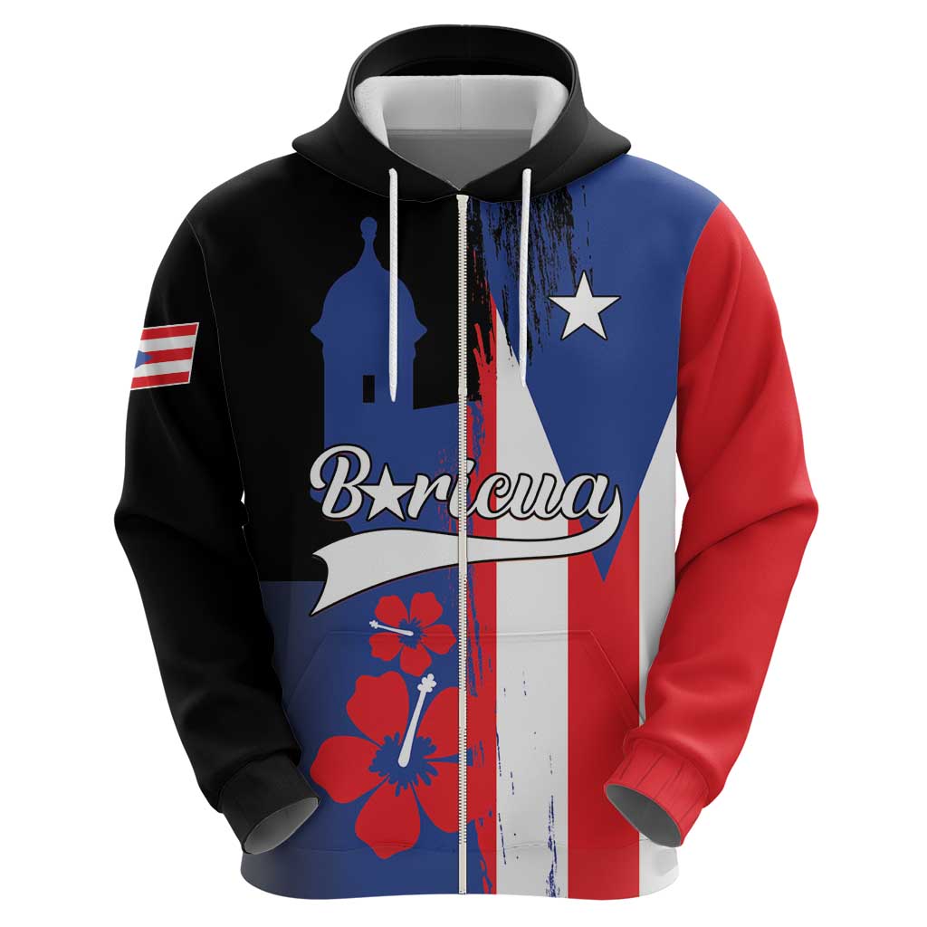 Personalized Boricua Hoodie Puerto Rico El Morro Flag Style LT01
